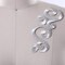 1 Pair Silver Swirled Applique Iron On Embroidered Patch for Costume or Gown